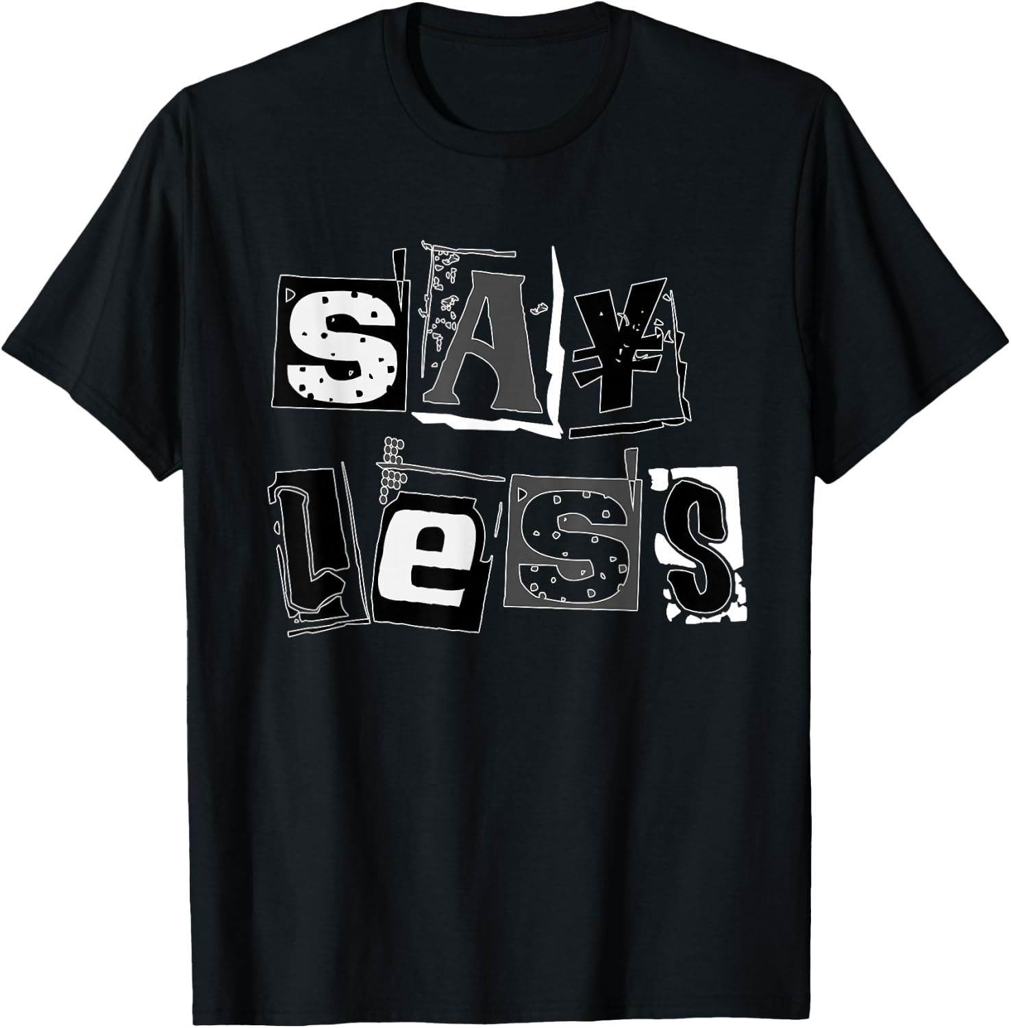 Black Say Less Black on Black Graphic T-Shirt - T-Shirt | Black