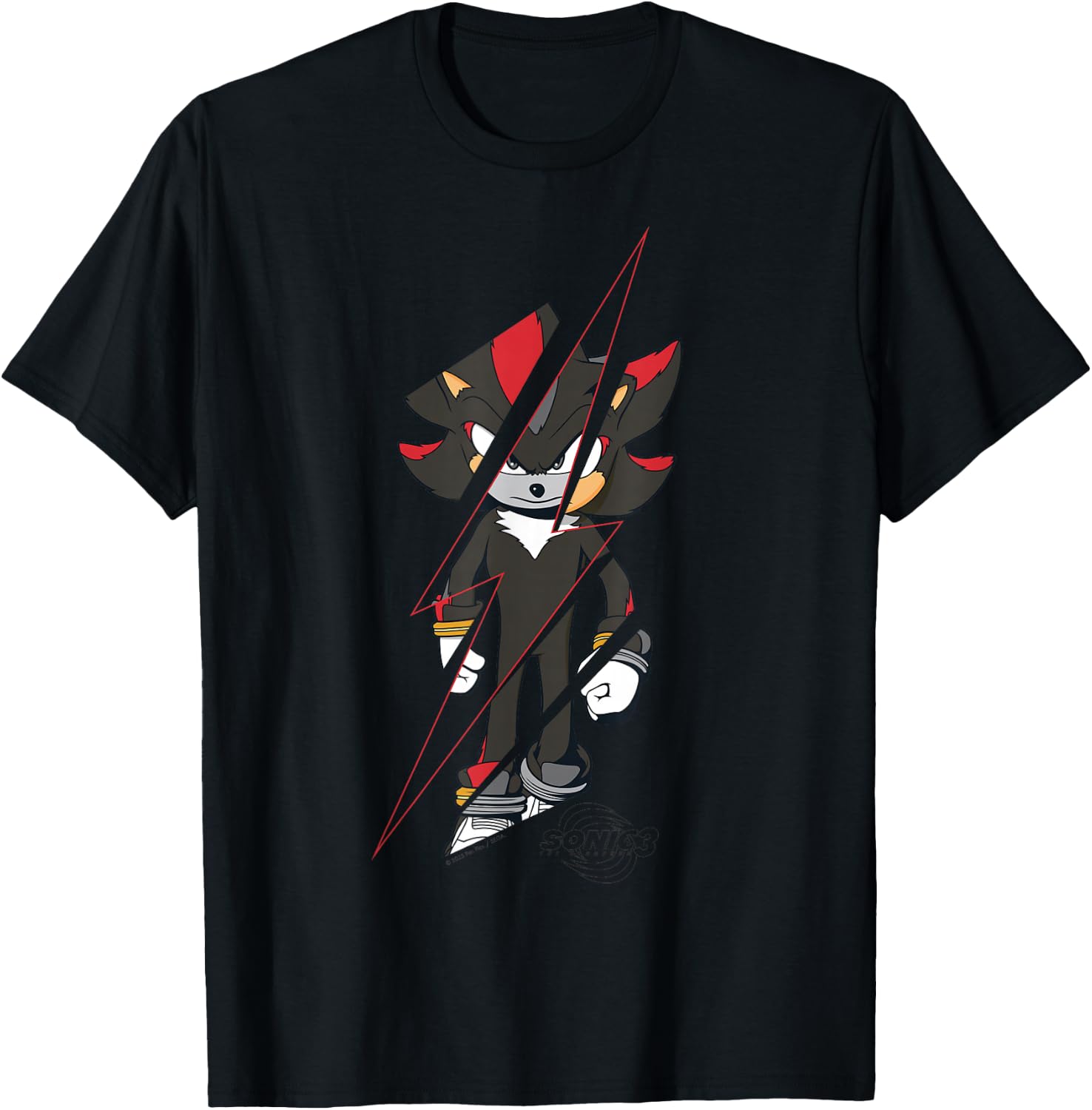 Sonic The Hedgehog 3 - Shadow Bolt T-Shirt - T-Shirt | Black