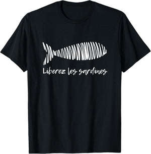 Free Sardines Sardines Sardine Aesthetic Fisherman , Black, S T-Shirt - T-Shirt | Black