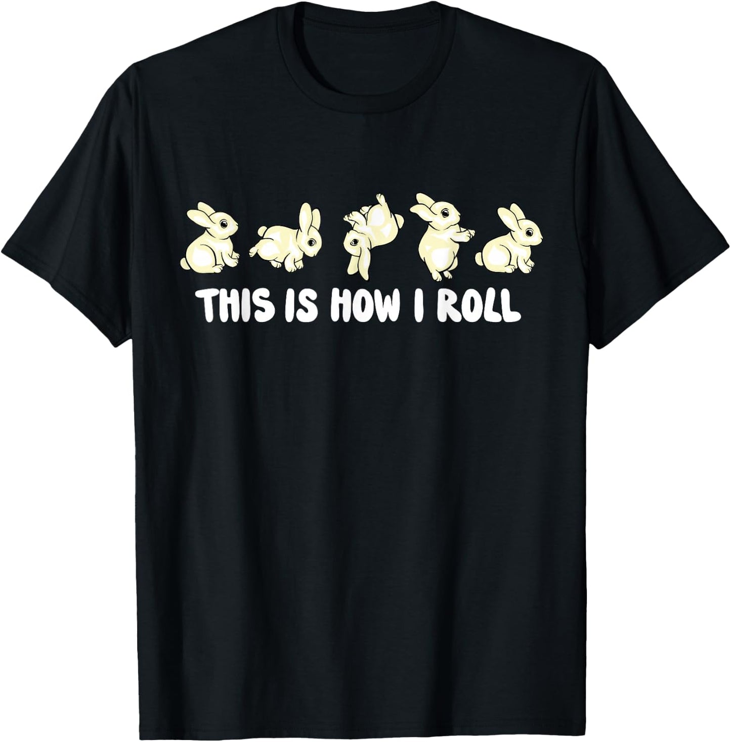 Rabbit Lover Kids This Is How I Roll Cute Bunny T-Shirt - T-Shirt | Black