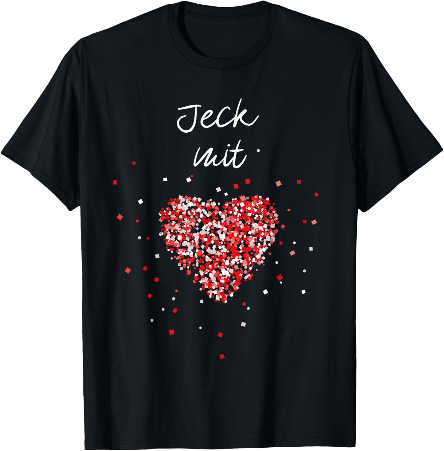 Jeck with Heart Red White Carnival Confetti Cologne Cologne , black T-Shirt - T-Shirt | Black