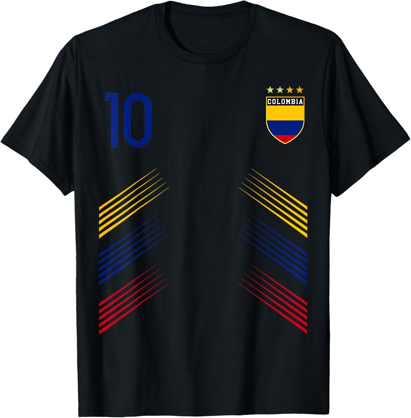 Colombia Flag for Colombian Pride Lovers , Black, S T-Shirt - T-Shirt | Black