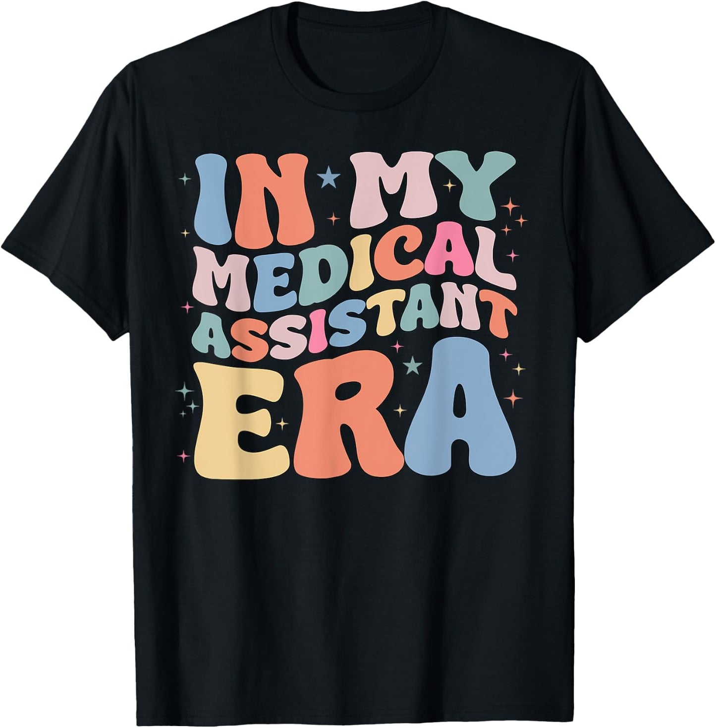 Groovy Retro In My Medical Assistant Era Hippie Groovy Nurse T-Shirt - T-Shirt | Black