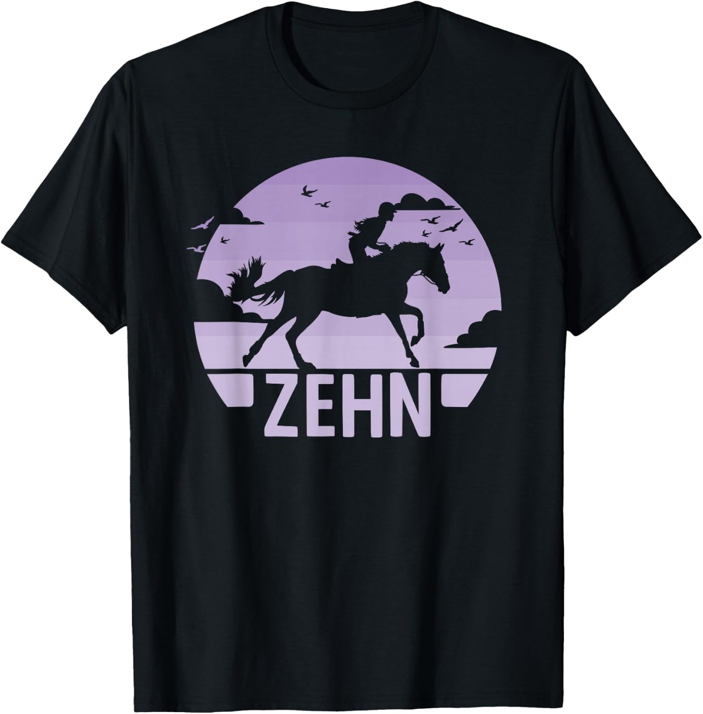 10. Geburtstag Reiterin 10 Jahre Mädchen Pferde Geburtstags T-Shirt - T-Shirt | Black