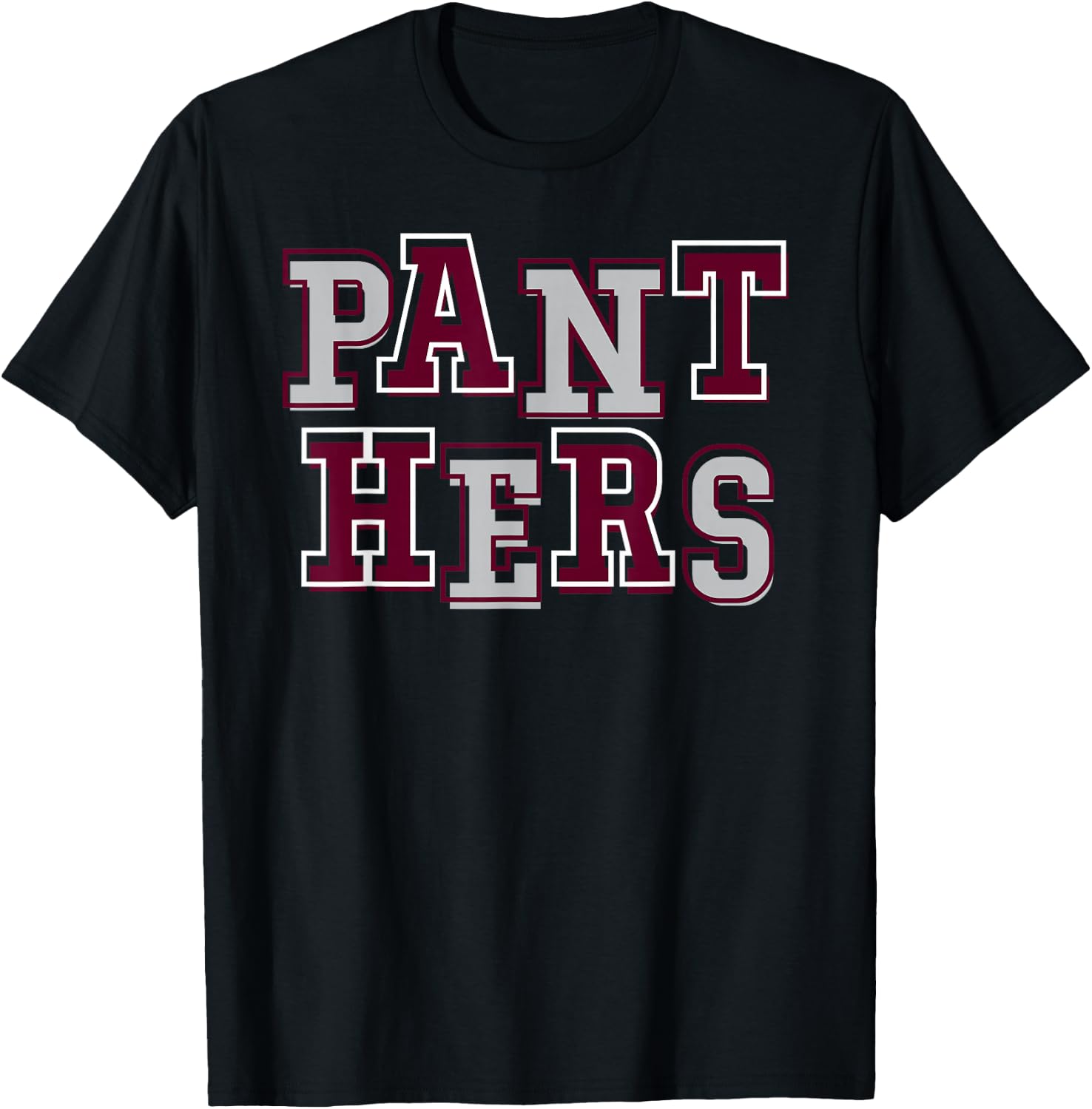 Panthers School Spirit Maroon Panther Pride Mascot Panthers T-Shirt - T-Shirt | Black