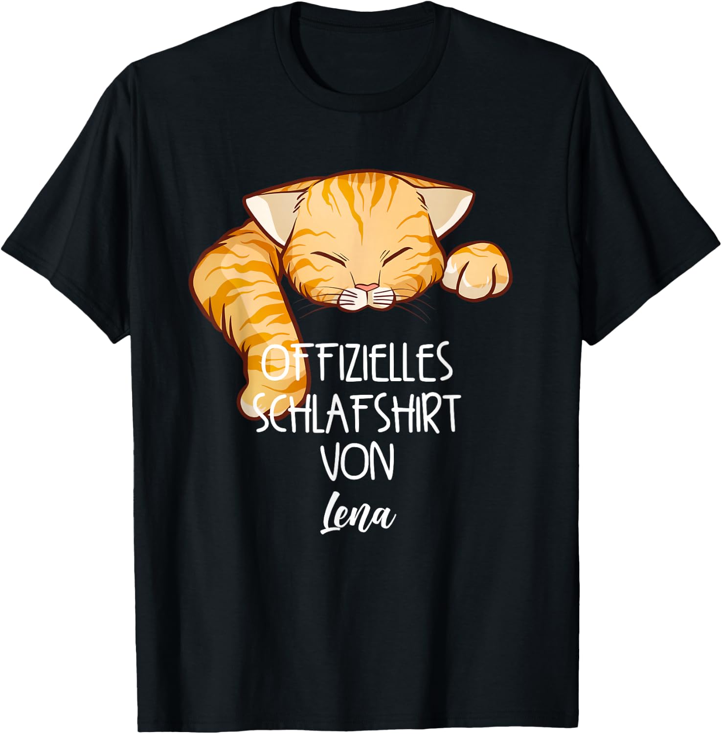 Offizielles Schlafshirt Von Lena Nachthemd Katzen T-Shirt - T-Shirt | Black