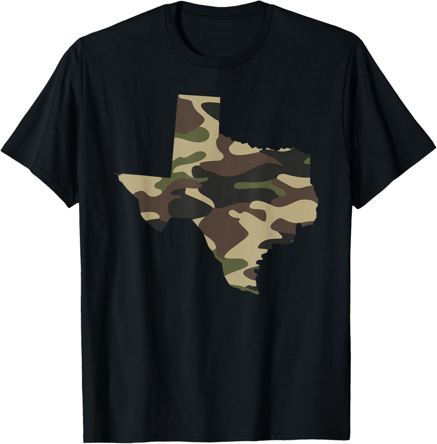 Texas Military Camo State Outline T-Shirt - T-Shirt | Black