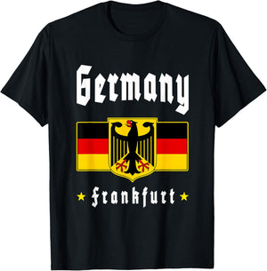 Frankfurt Germany German Flag Tourist Souvenir T-Shirt - T-Shirt | Black