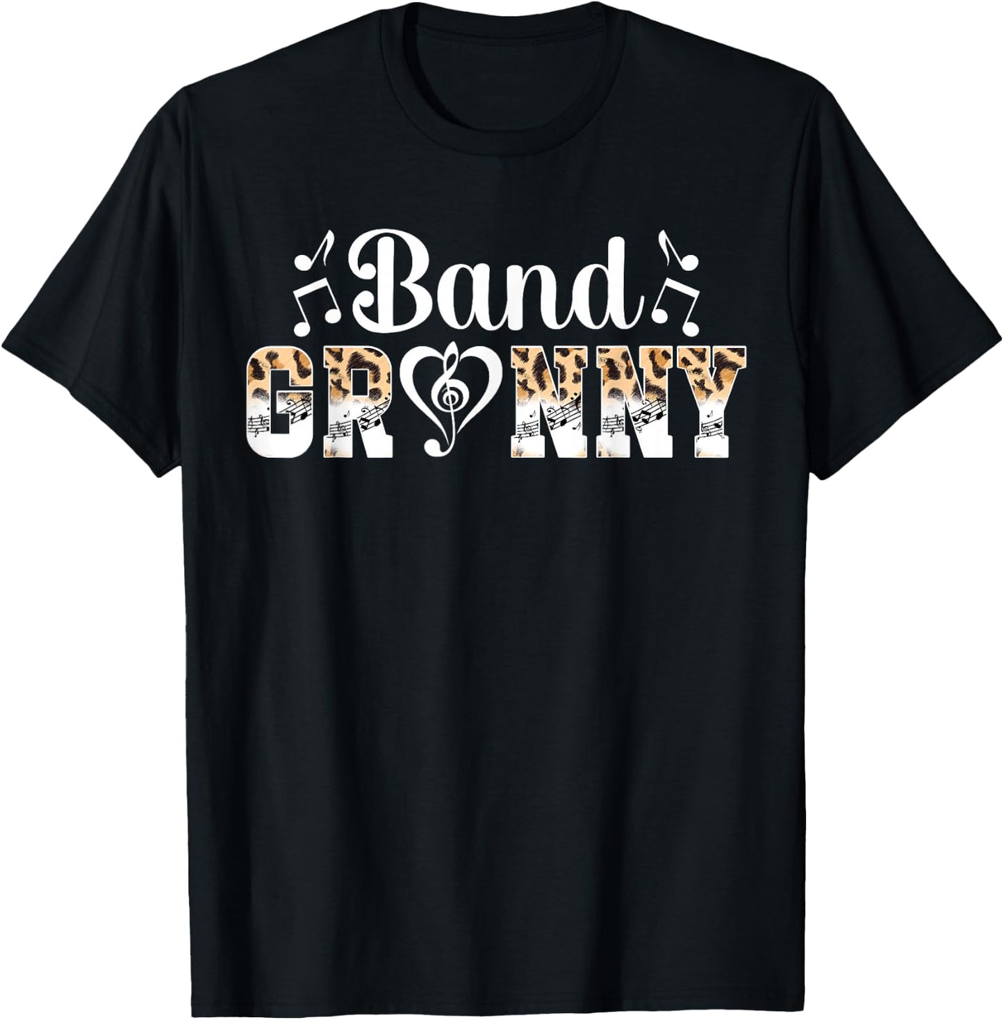 Band Granny Leopard Marching Band Granny Grandma T-Shirt - T-Shirt | Black
