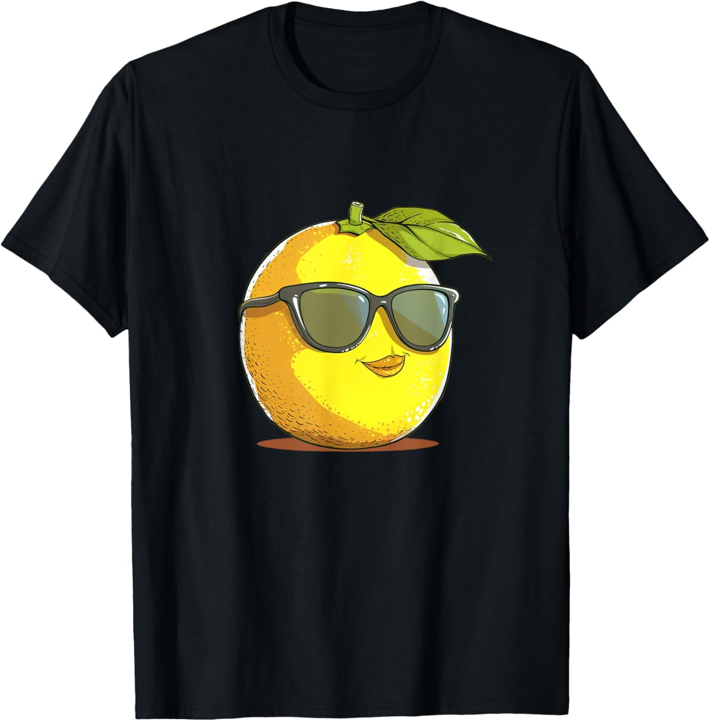 Funny Lemon Face with Sunglasses and Fun for Fruits Lovers T-Shirt - T-Shirt | Black