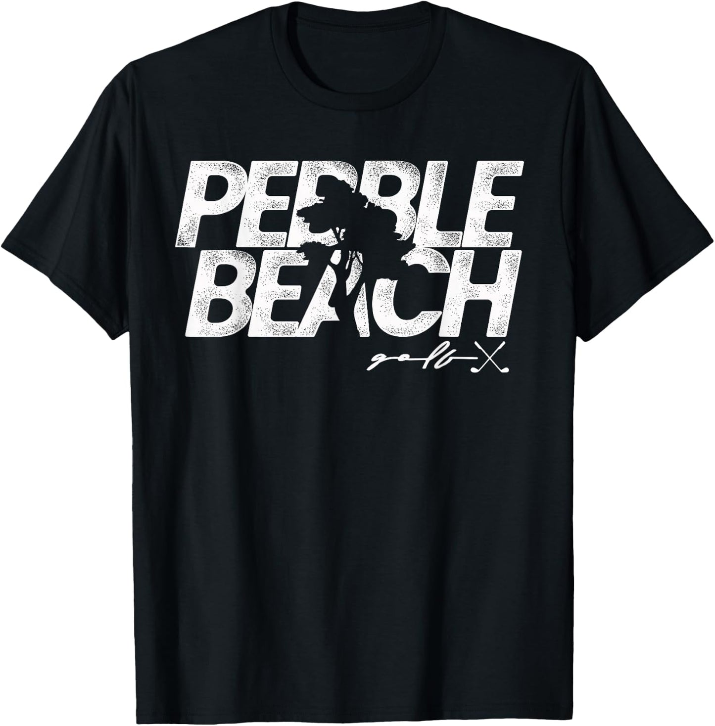 Pebble Beach Golf | Cypress Tree T-Shirt - T-Shirt | Black