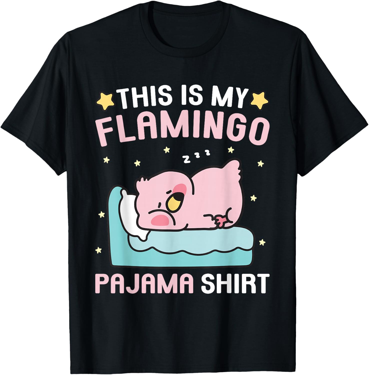 Cute PJ Teen Boys Girls PJs Funny This Is My Flamingo Pajama T-Shirt - T-Shirt | Black