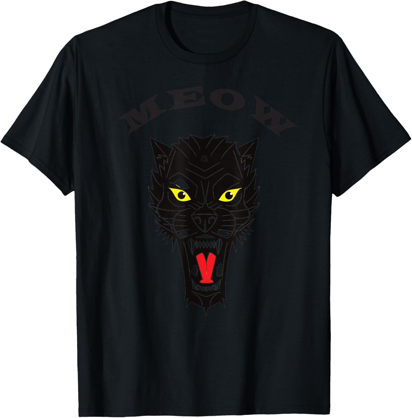 MEOW - Black Wolf with piercing eyes T-Shirt - T-Shirt | Black