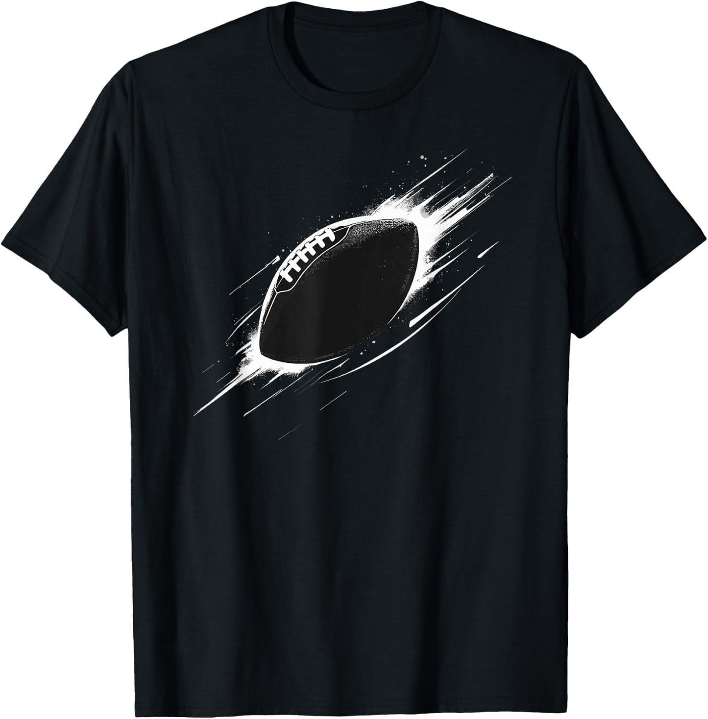 American Football Minimal Football Graphic , black T-Shirt - T-Shirt | Black