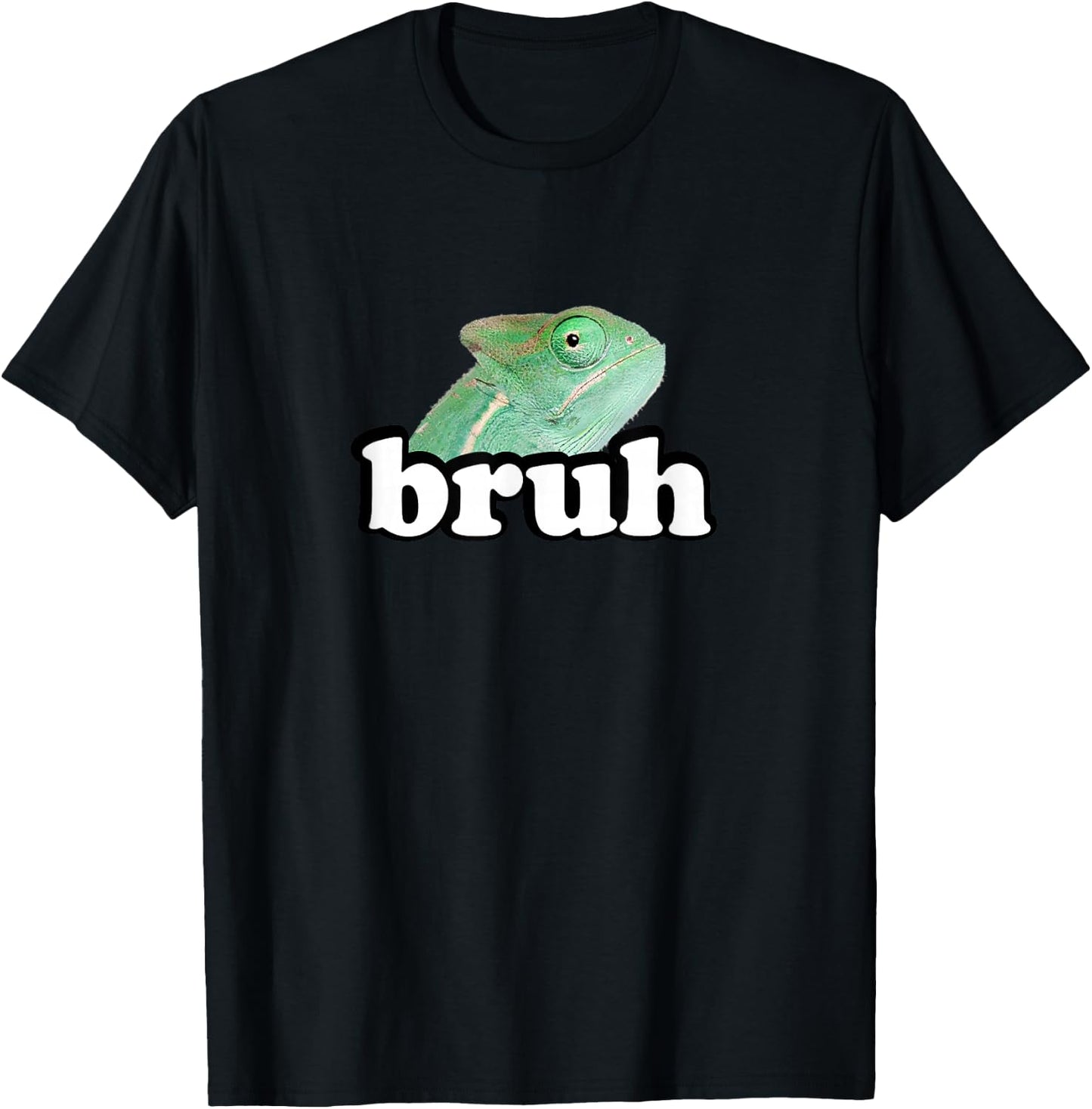 Cute Kids Boys Girls Bruh Reptile Veiled Chameleon Lover T-Shirt - T-Shirt | Black