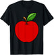 Cute Red Apple Design Women Kids Adult Apple Fruit T-Shirt - T-Shirt | Black