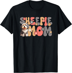 Old English Sheepdog Groovy World's Best Sheepie Mom T-Shirt - T-Shirt | Black