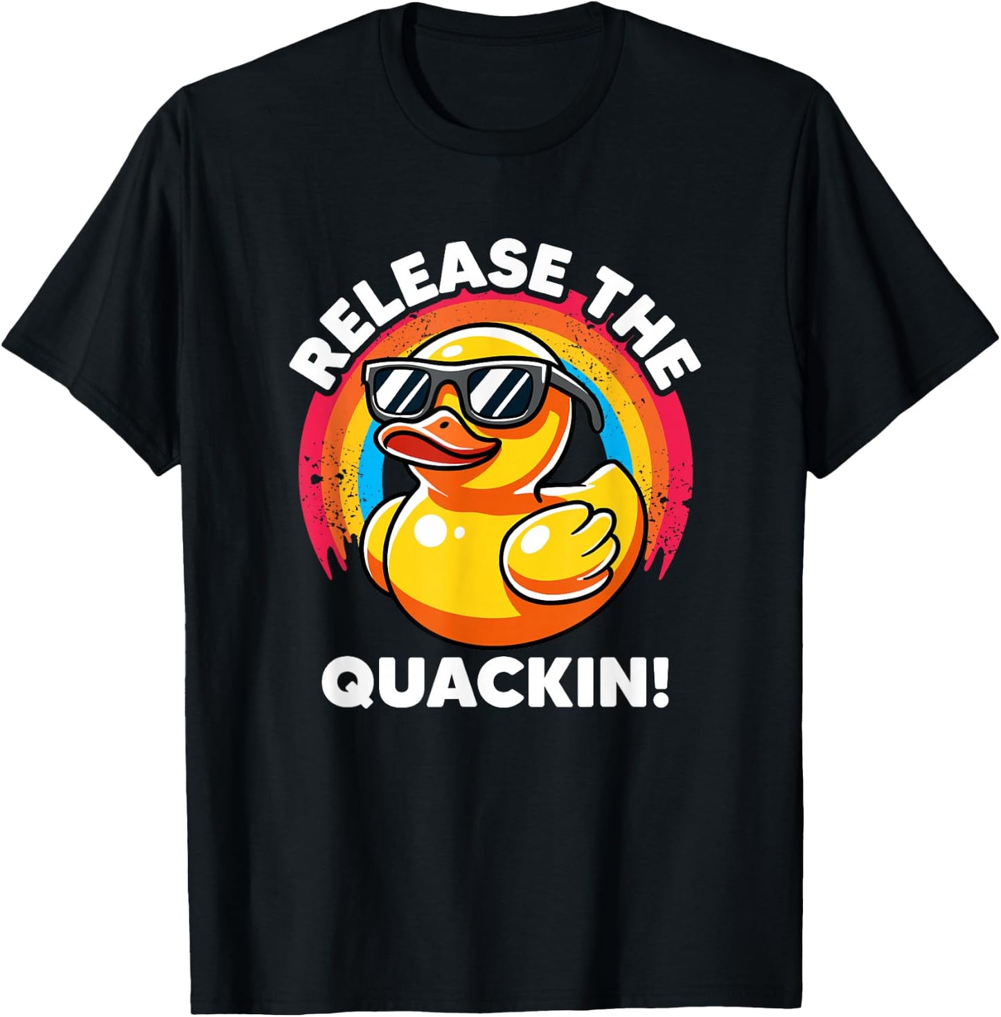 Release The Quackin I Love Duck Lovers Funny Yellow Duck T-Shirt - T-Shirt | Black