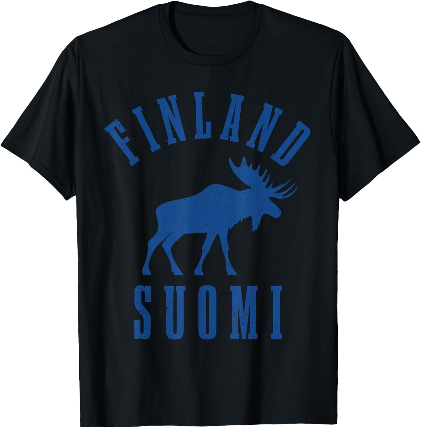 Finland Suomi Moose Finnish Finn Sisu Souvenir Vintage T-Shirt - T-Shirt | Black