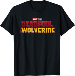 Marvel Studios Deadpool & Wolverine Official Movie Logo T-Shirt - T-Shirt | Black
