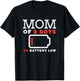 Mom Of 3 Boys Battery Low Funny Mothers Day Mama Mommy Women T-Shirt - T-Shirt | Black