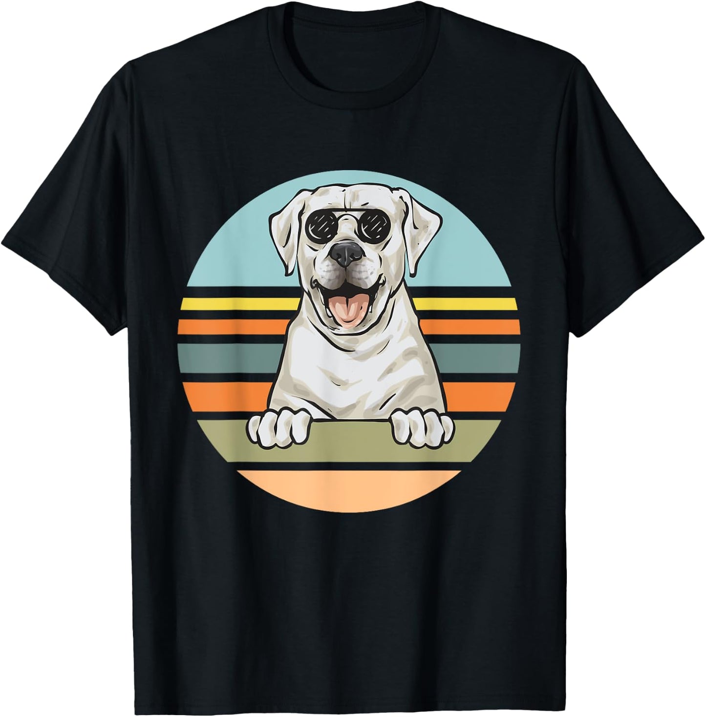White Labrador Retriever With Sunglasses White Lab T-Shirt - T-Shirt | Black