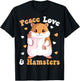 Peace Love Hamsters Hammy Hamster Lover Girls Women T-Shirt - T-Shirt | Black