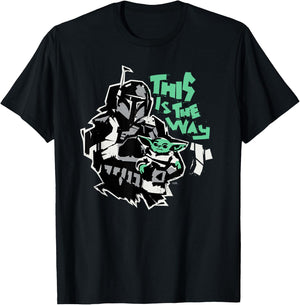 Star Wars The Mandalorian and Grogu This is the Way Raw T-Shirt - T-Shirt | Black