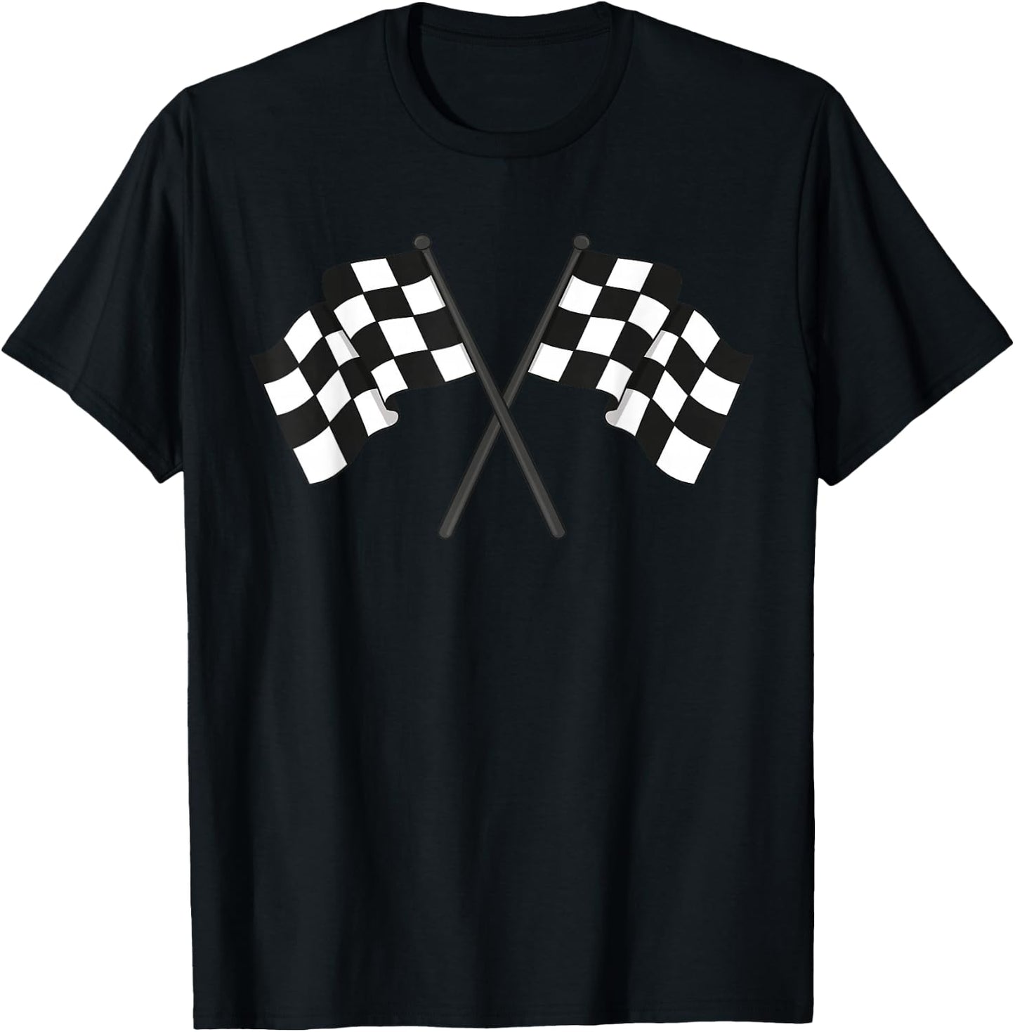 Checked Flag Racing , black T-Shirt - T-Shirt | Black