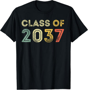 Vintage Class Of 2037 Graduation Senior 2037 T-Shirt - T-Shirt | Black