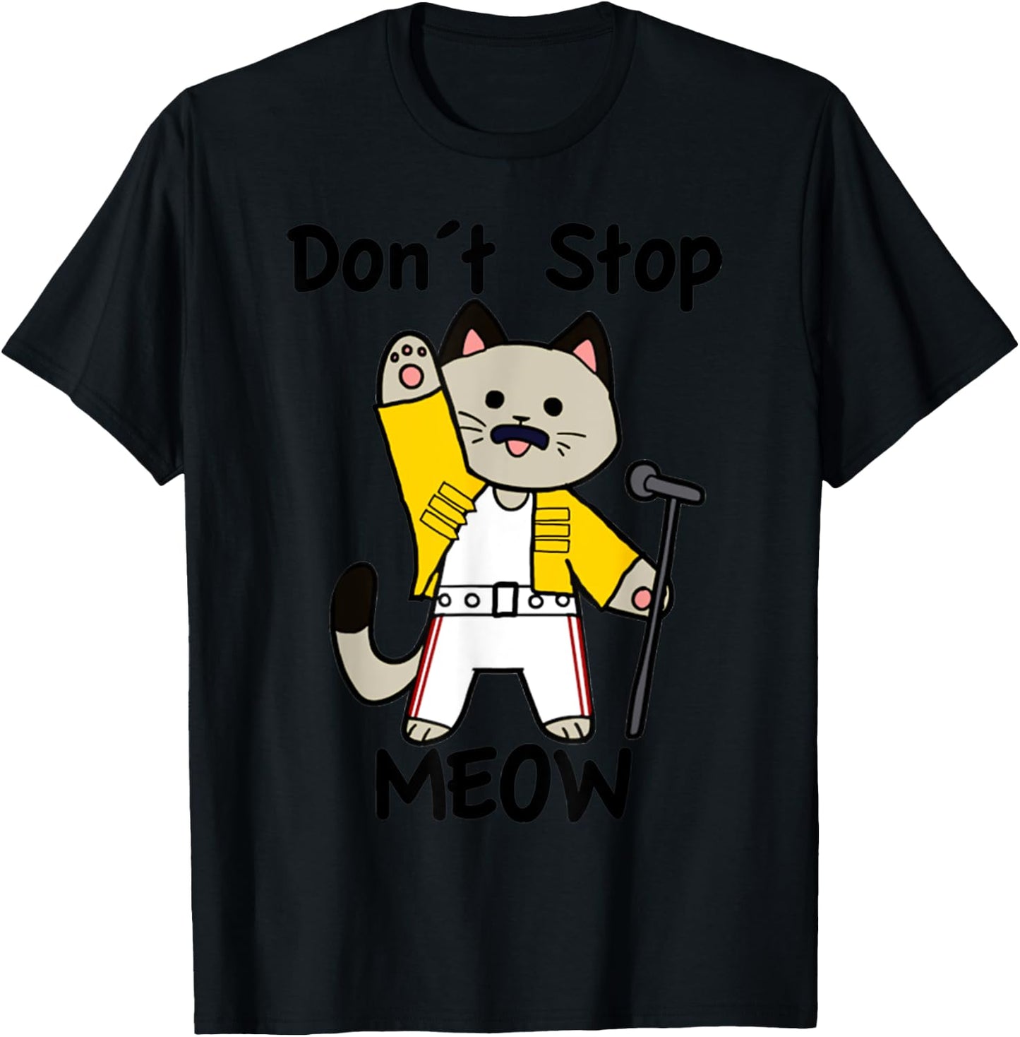 Vintage Funny Quote Dont Stop Meow Retro Cat Meme Lover T-Shirt - T-Shirt | Black