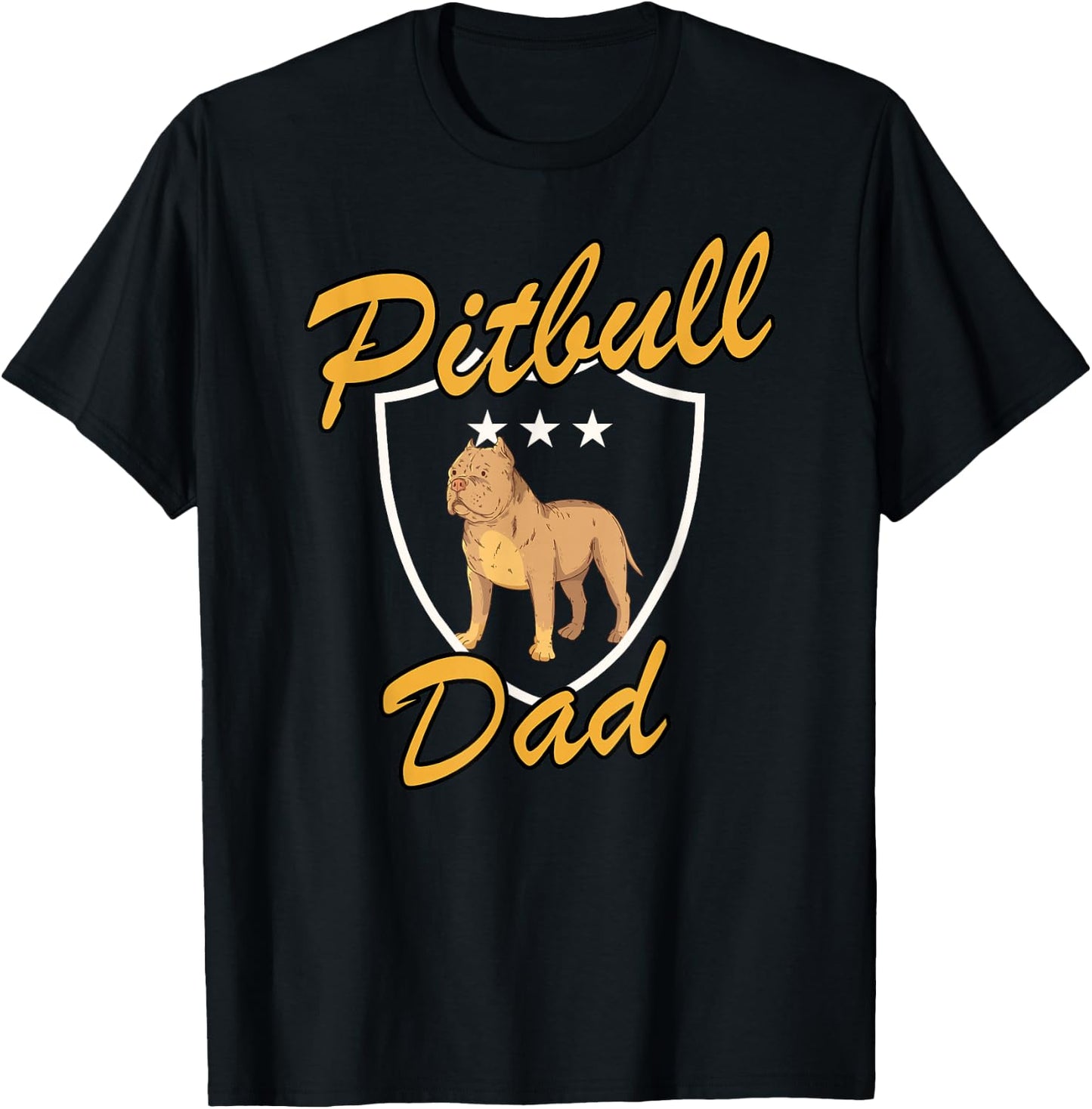 Pitbull Dad Gift Pitbull Owner Love Pitbull Dog T-Shirt - T-Shirt | Black