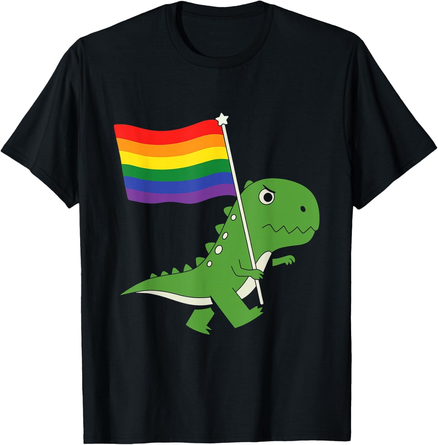Dinosaurier LGBT Regenbogen Flagge Pride Month Gay Lesben Junge Kinder T-Shirt - T-Shirt | Black