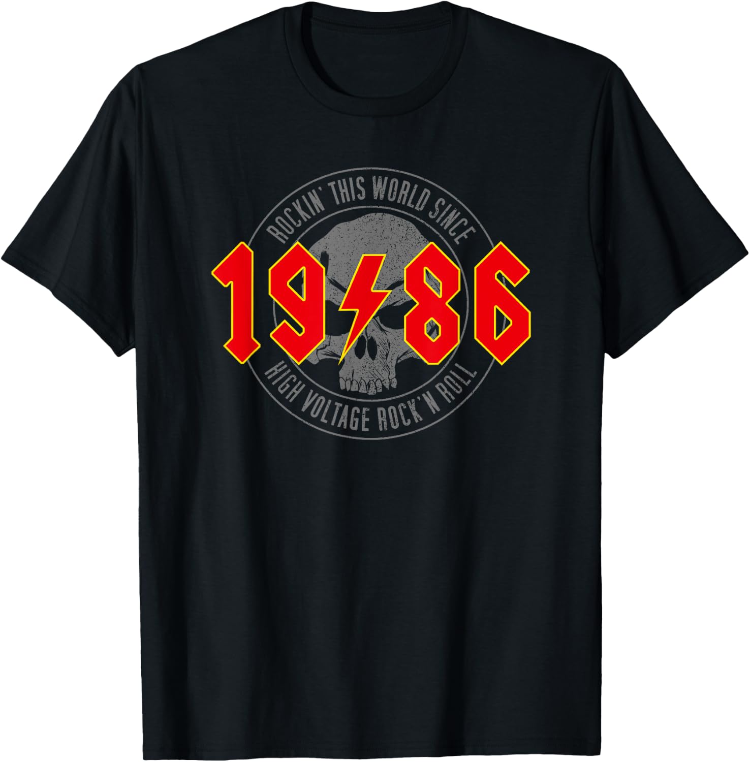 1986 Vintage Birthday Rock and Roll Heavy Metal T-Shirt - T-Shirt | Black