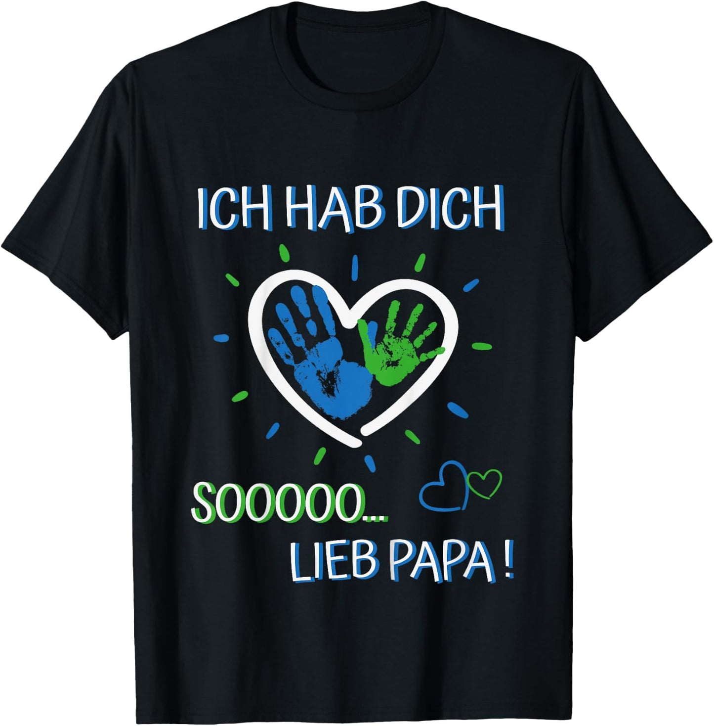 Ich hab dich lieb Papa - für Mädchen und Jungen Vatertag T-Shirt - T-Shirt | Black