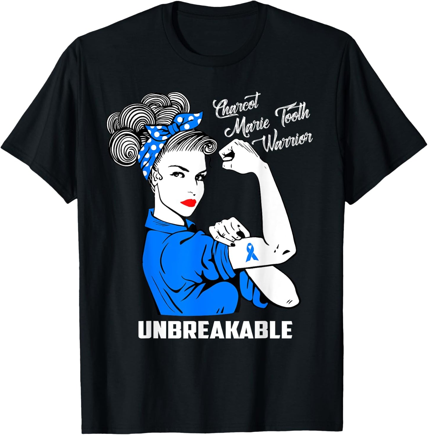 Charcot Marie Tooth Warrior Unbreakable Shirt CMT Awareness T-Shirt - T-Shirt | Black