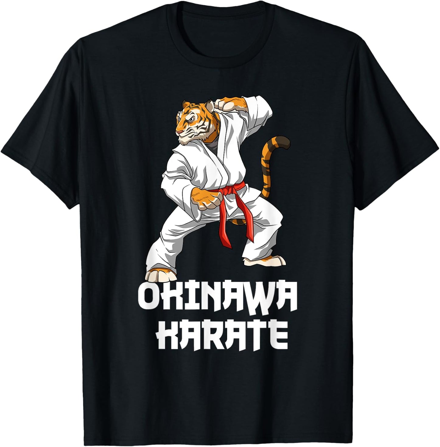 Okinawa Karate Tiger - Karate Japanese Martial Arts , black T-Shirt - T-Shirt | Black