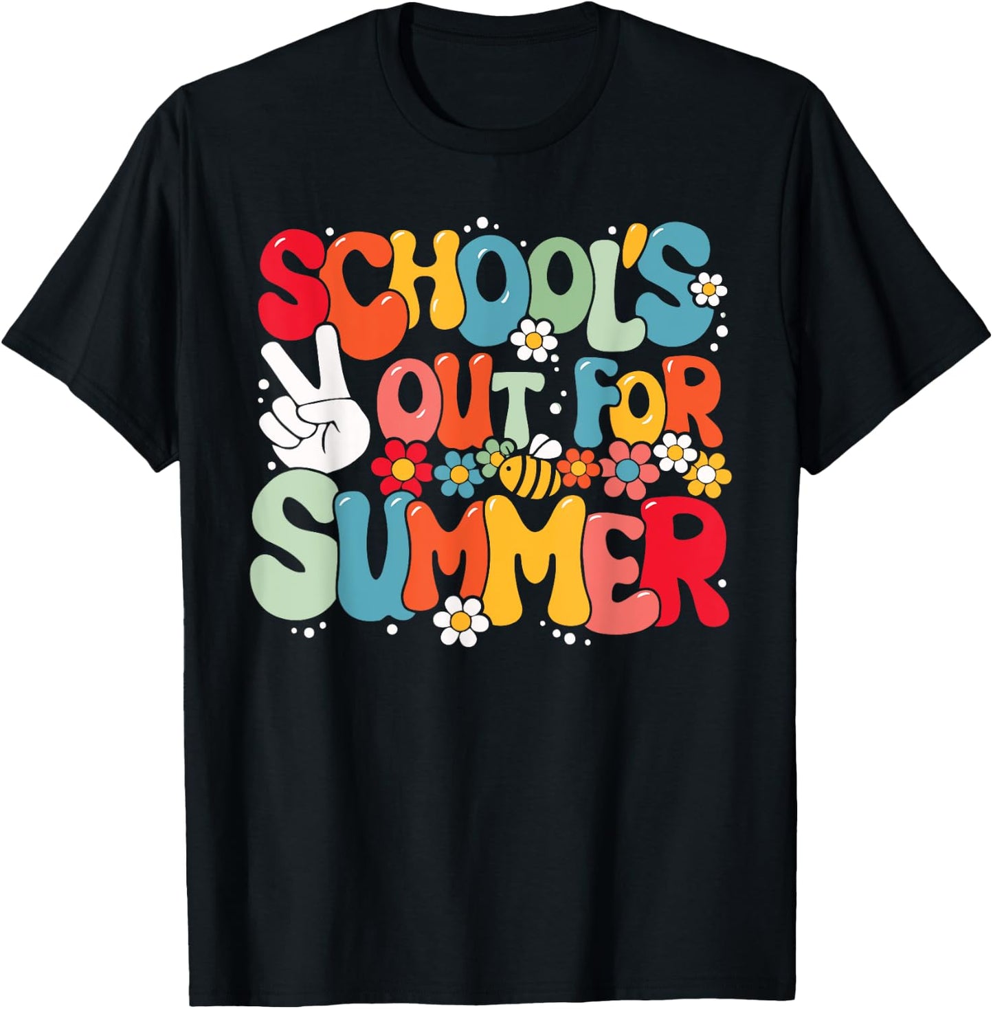Retro Last Day Of School - School's Out For Summer T-Shirt - T-Shirt | Black