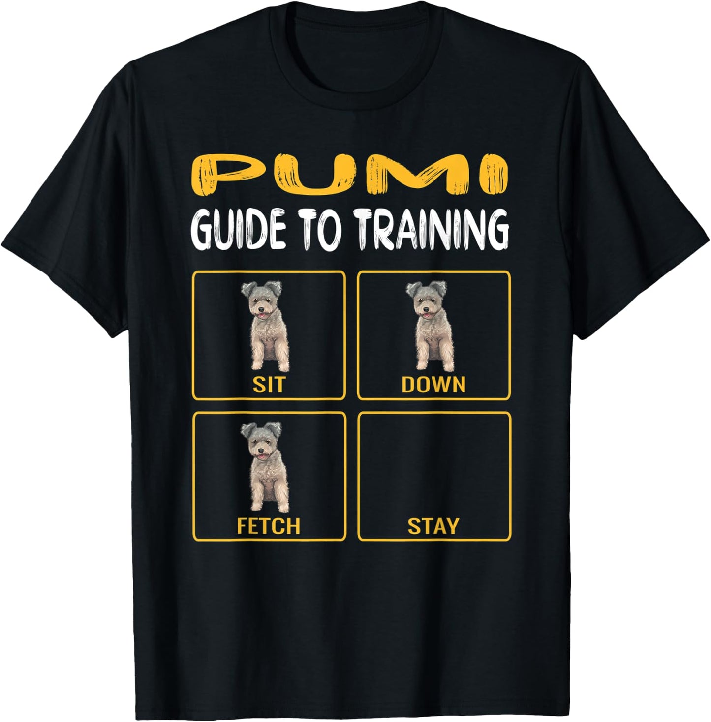 Funny Pumi Guide To Training Dog Obedience T-Shirt - T-Shirt | Black