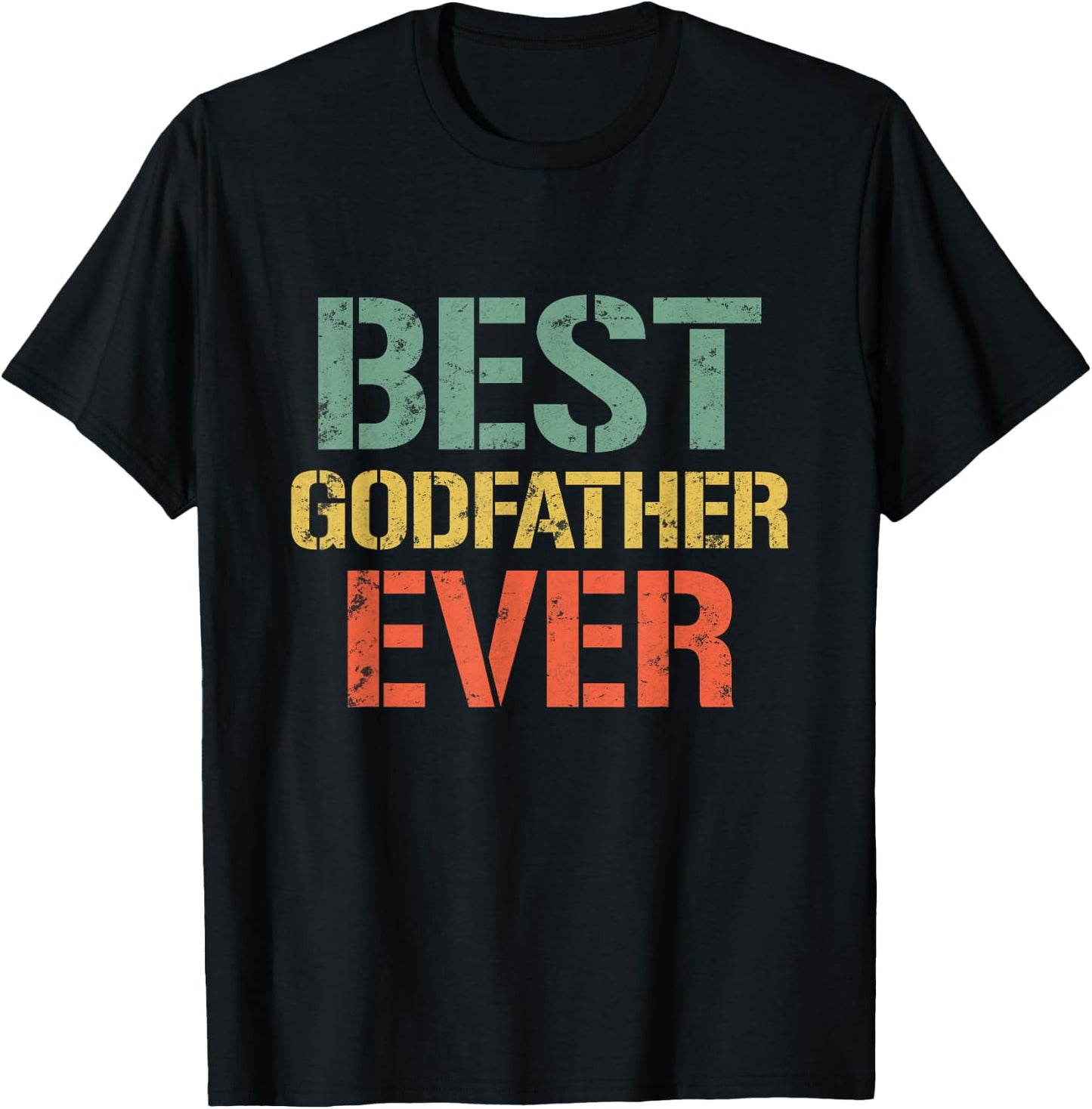 Vintage Best Godfather Ever Gifts For Father's Day Men T-Shirt - T-Shirt | Black
