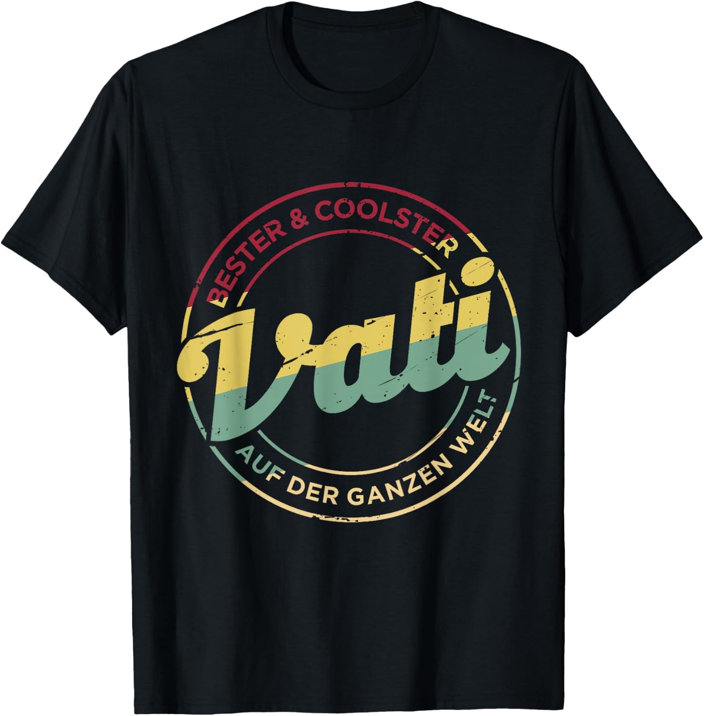Coolster und Bester Vati der ganzen Welt Vintage Papa Motiv T-Shirt - T-Shirt | Black