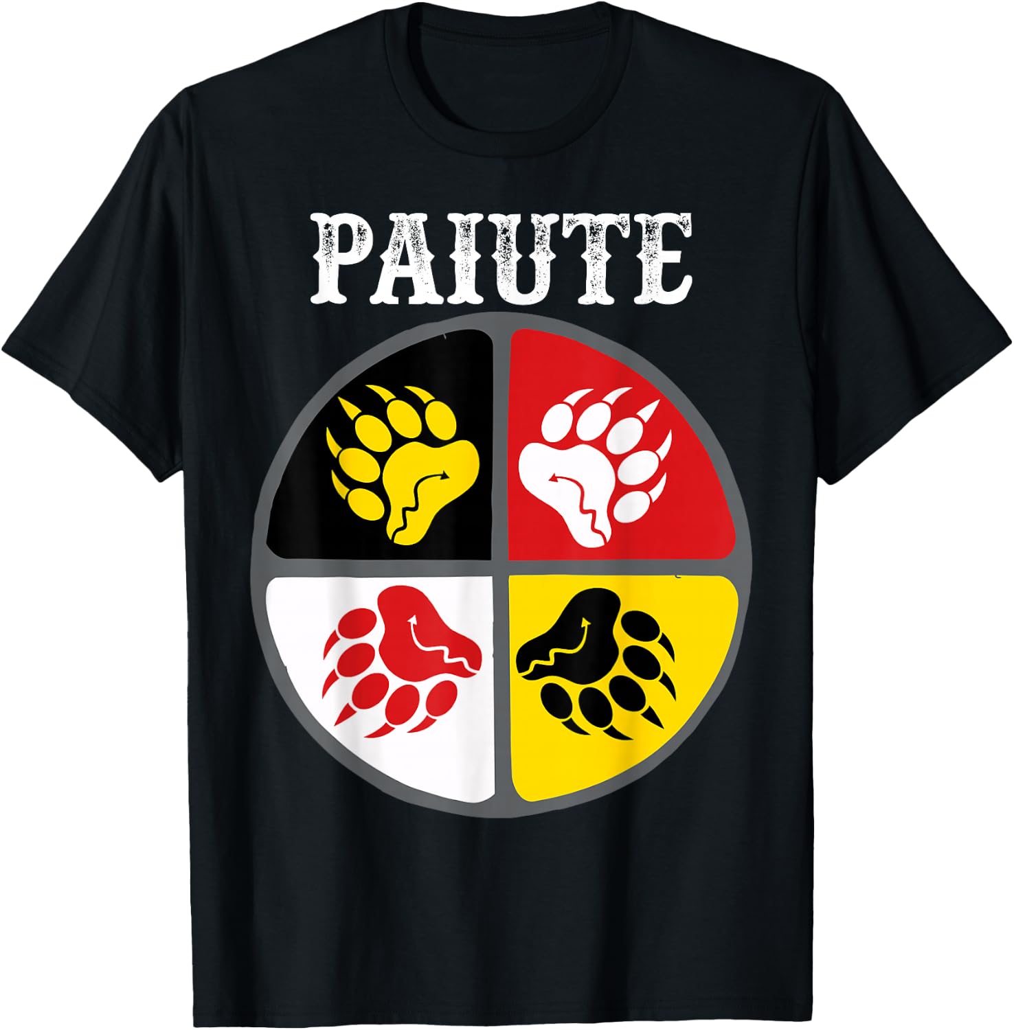 Paiute Tribe Native American Medicine Wheel T-Shirt - T-Shirt | Black