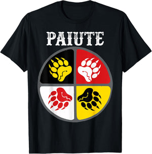 Paiute Tribe Native American Medicine Wheel T-Shirt - T-Shirt | Black