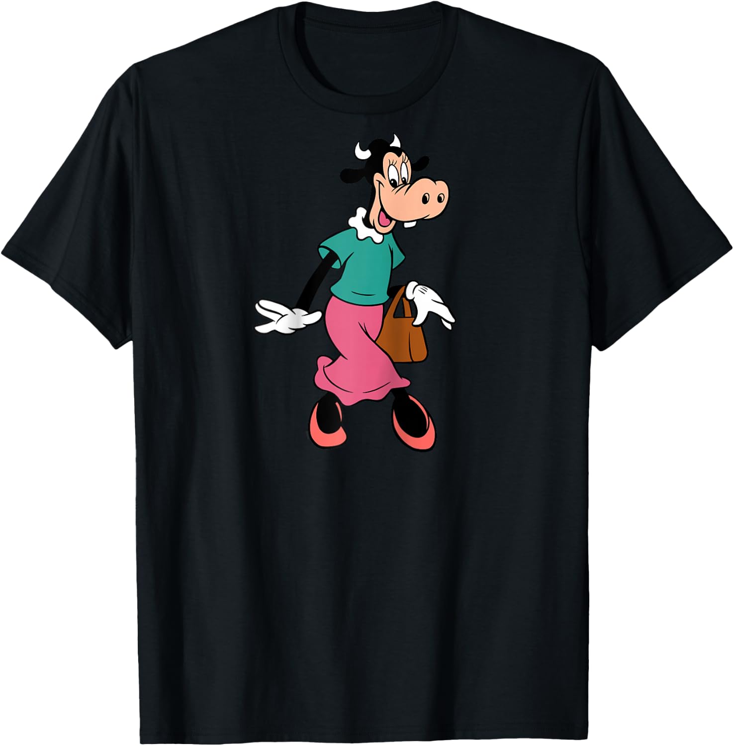 Disney Clarabelle Cow Out for a Stroll Raglan Baseball T-Shirt - T-Shirt | Black