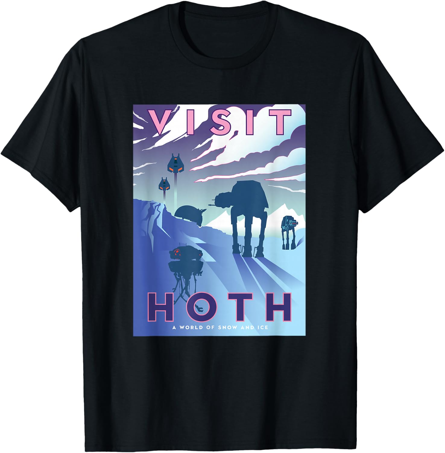 Star Wars The Empire Strikes Back Visit Hoth Postcard T-Shirt - T-Shirt | Black