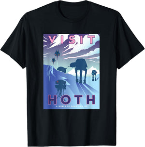 Star Wars The Empire Strikes Back Visit Hoth Postcard T-Shirt - T-Shirt | Black