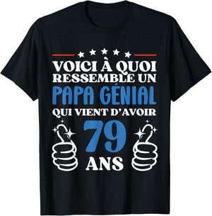 79 Years Gift Funny Birthday Dad Awesome T-Shirt - T-Shirt | Black