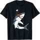 Funny Sea Otter Riding Shark T-Shirt - T-Shirt | Black