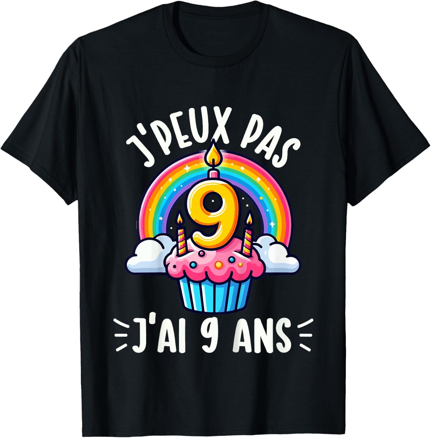 Kids Je Peux Pas Je ai 9 Ans Anniversaire Funny Funny Kawaii , Black, 2 T-Shirt - T-Shirt | Black