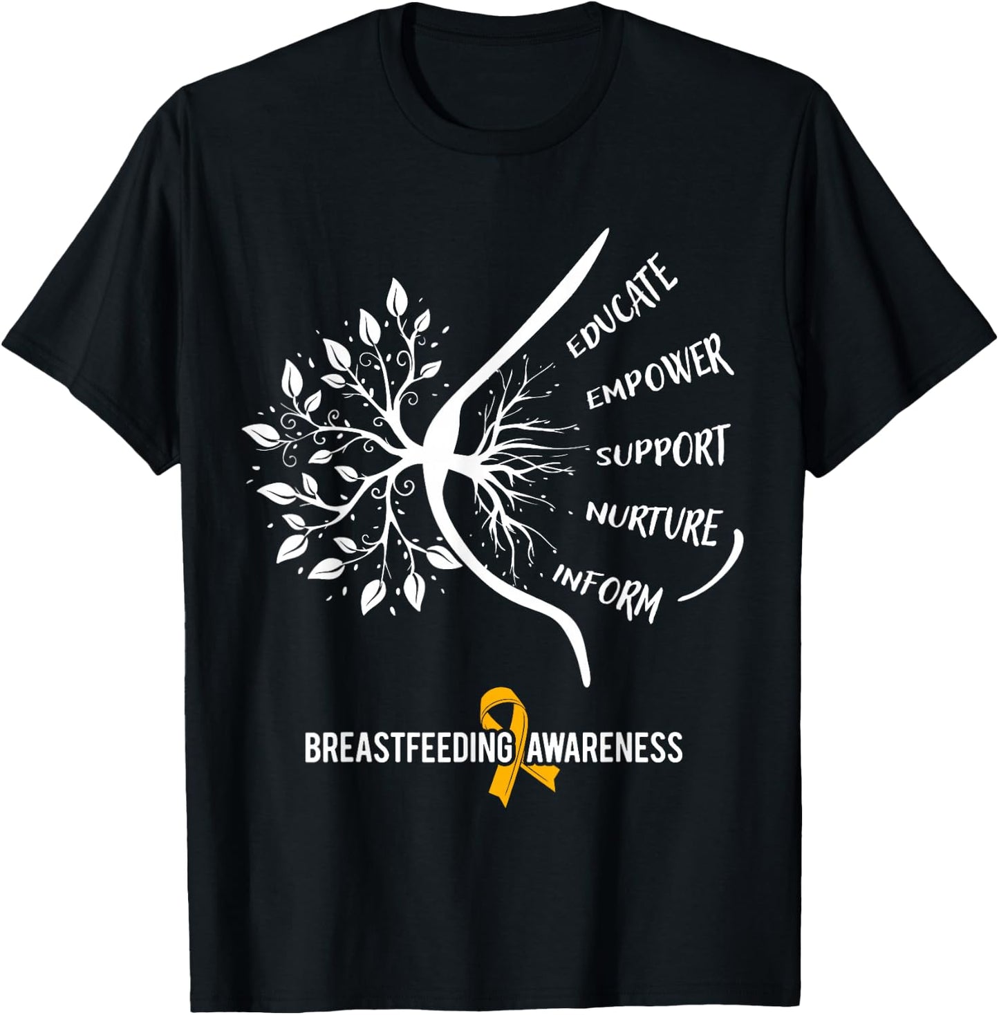 Breastfeeding Awareness Family USA Breast Milk Lactation Mom T-Shirt - T-Shirt | Black